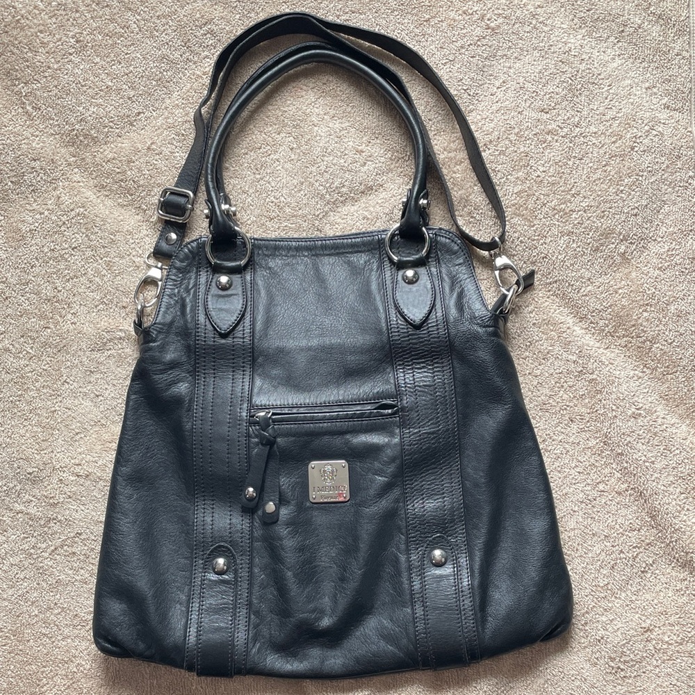 I Medici Firenze Black Leather Shoulder Bag